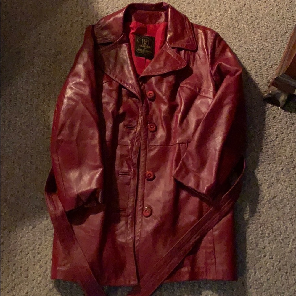 Vintage 24K Leather Red Leather Jacket